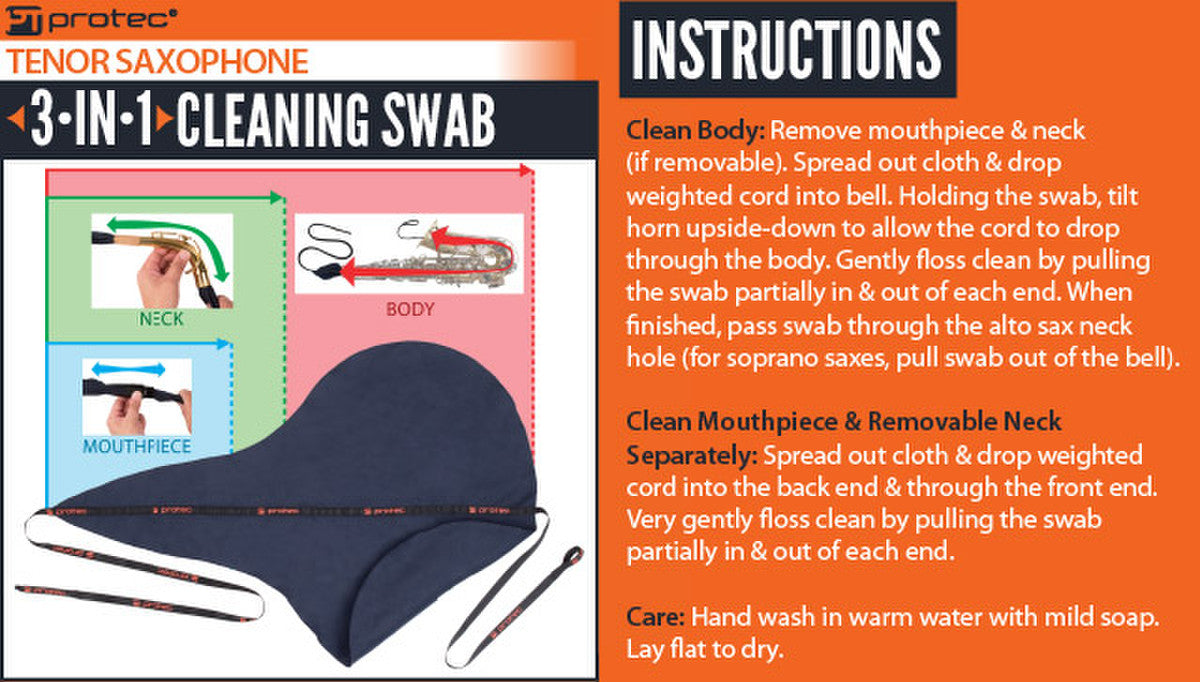 Protec Tenor Saxophone 3-in-1 Swab