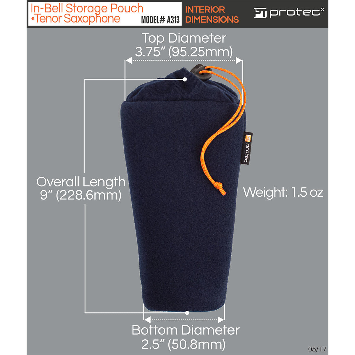 Protec Tenor Saxophone In-Bell Neck & Mouthpiece Storage Pouch