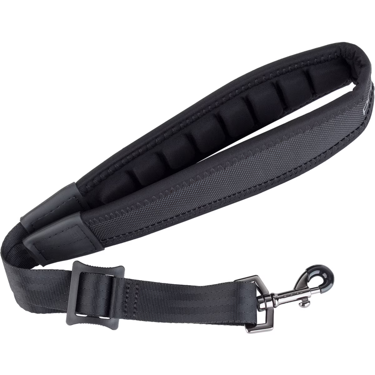 Saxophone Neck Strap - Less Stress Neoprene, Metal Snap, Size 22" Regular (Black)