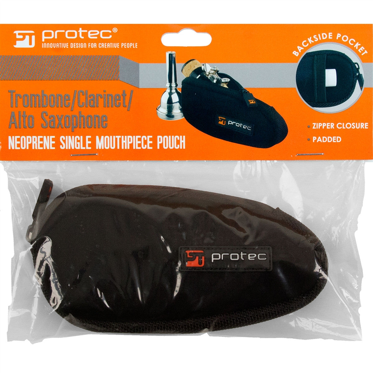 Protec Trombone / Alto Saxophone / Clarinet Mouthpiece Pouch - Neoprene, Single (Black, Red or Blue)