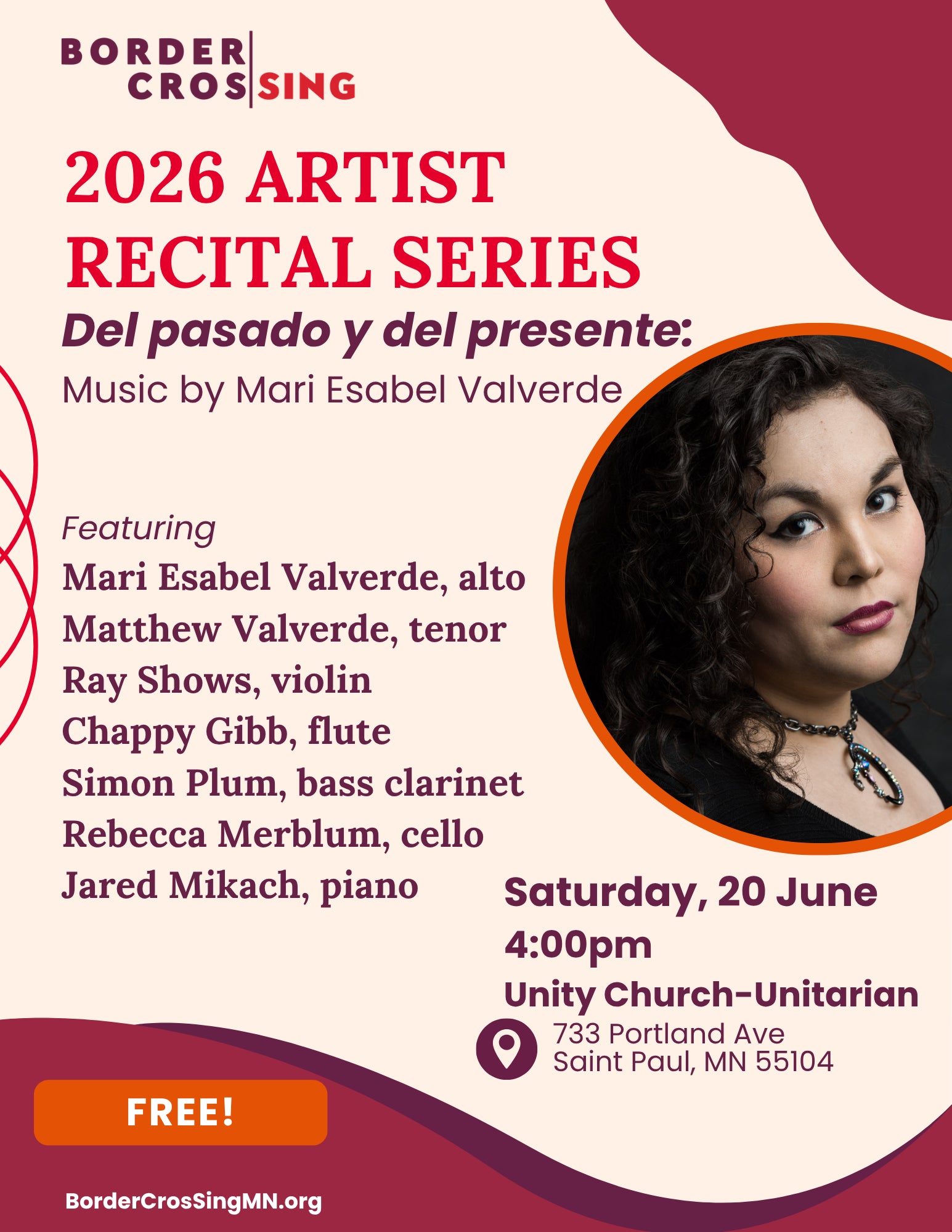 Border CrosSing Recital Series: Del pasado y del presente - Music by Mari Esabel Valverde