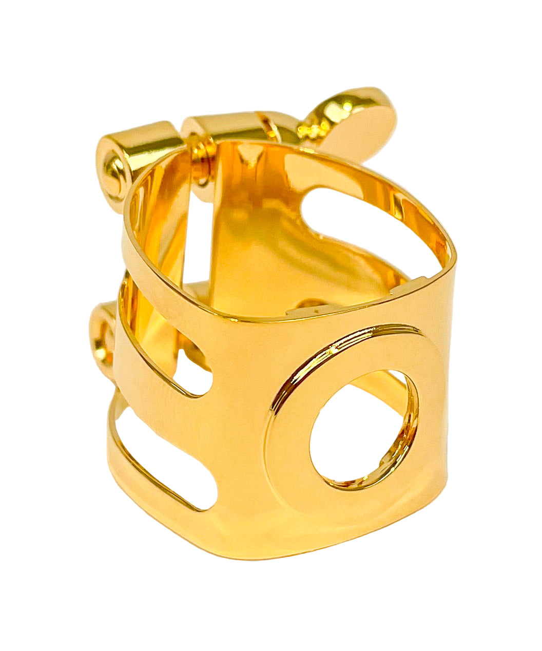 Wood Stone Ishimori Soprano Saxophone Ligature [Prototype Design] for Selmer Hard Rubber Mouthpiece, Gold Plate