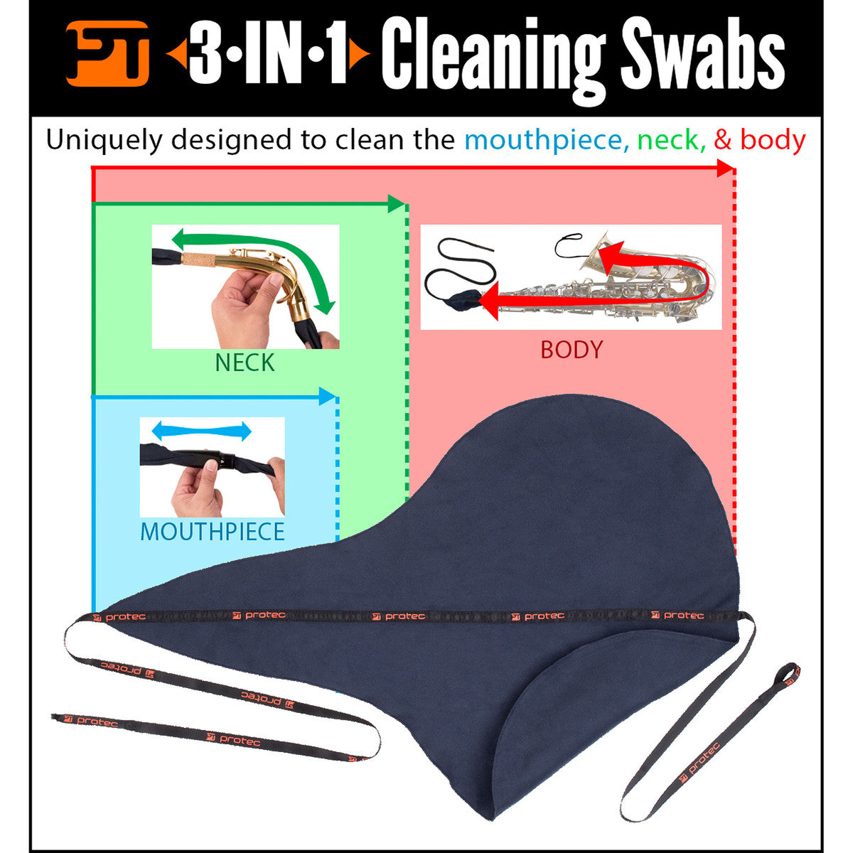 Protec Tenor Saxophone 3-in-1 Swab