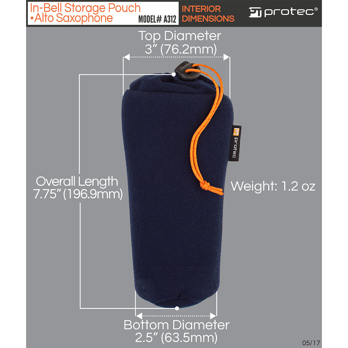 Protec Alto Saxophone In-Bell Neck & Mouthpiece Storage Pouch