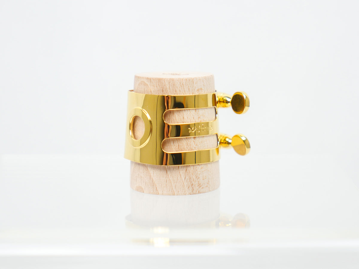 Ishimori Metal Bass Clarinet Ligature - Gold Plate