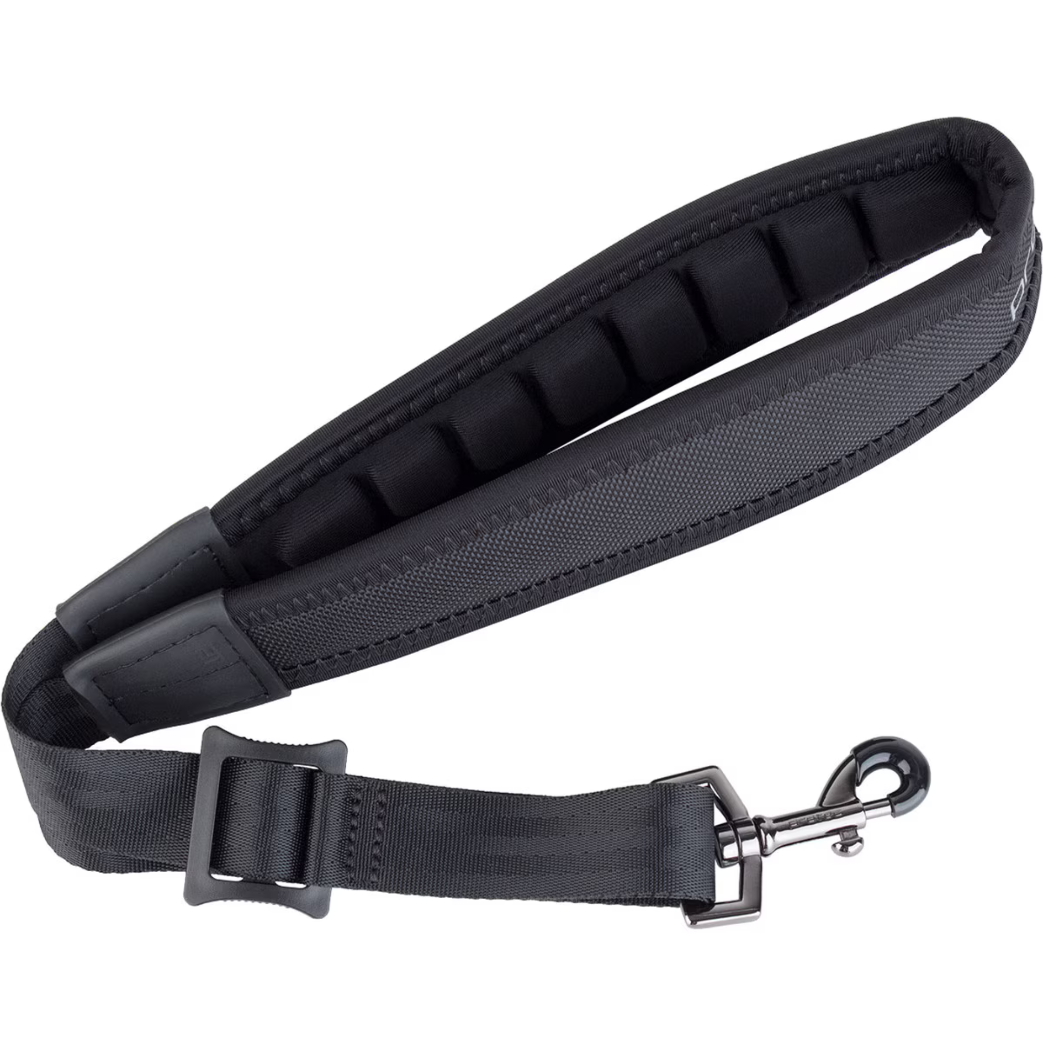 Saxophone Neck Strap - Less Stress Neoprene, Metal Snap, Size 22" Regular (Black)