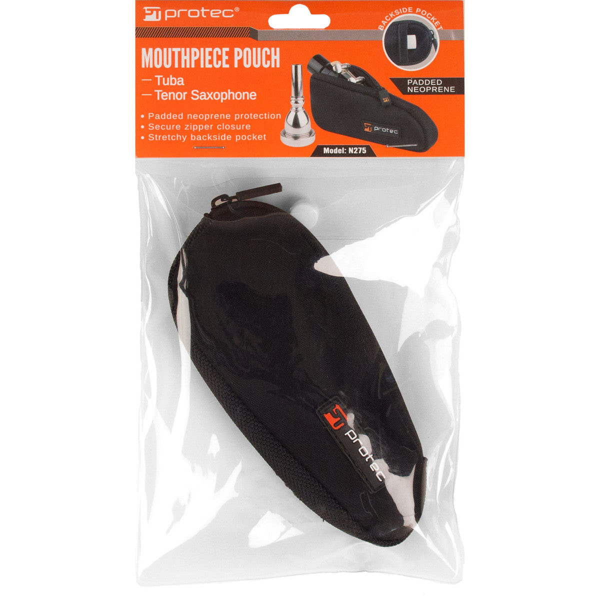Protec Tuba / Tenor Saxophone Mouthpiece Pouch - Neoprene, Single (Black, Red or Blue)
