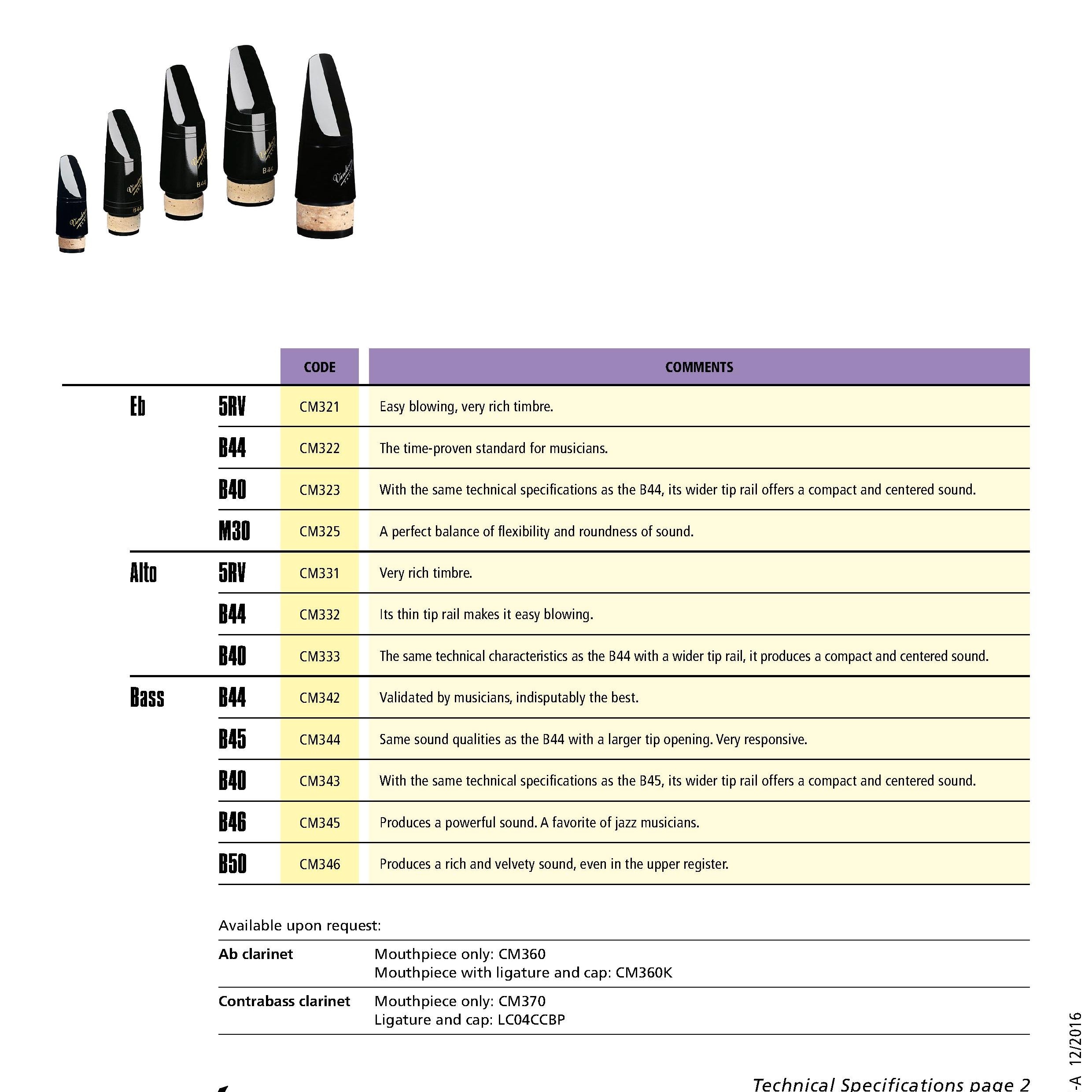 Vandoren B44 Eb Clarinet Mouthpiece