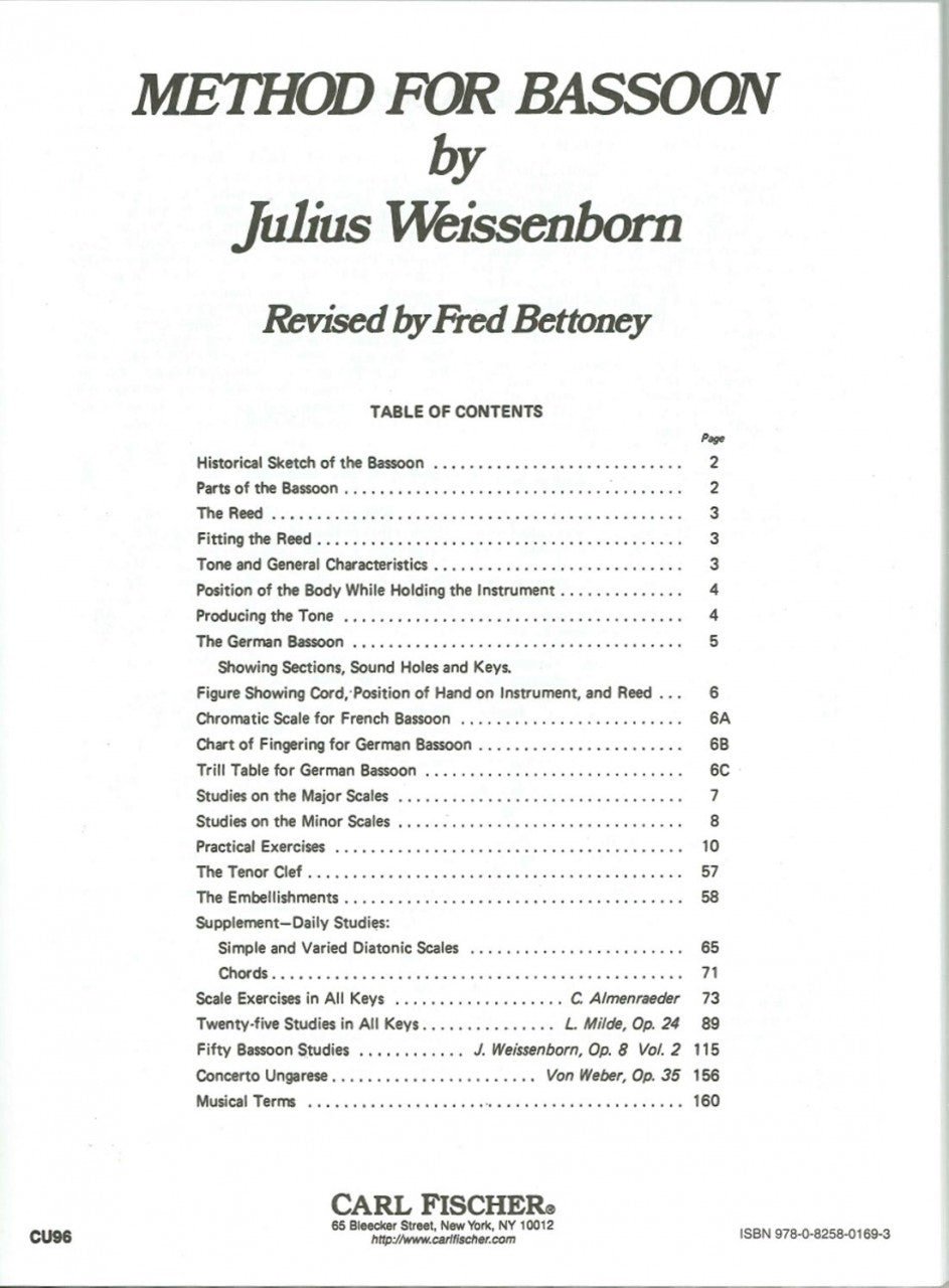 Weissenborn: Bassoon Method