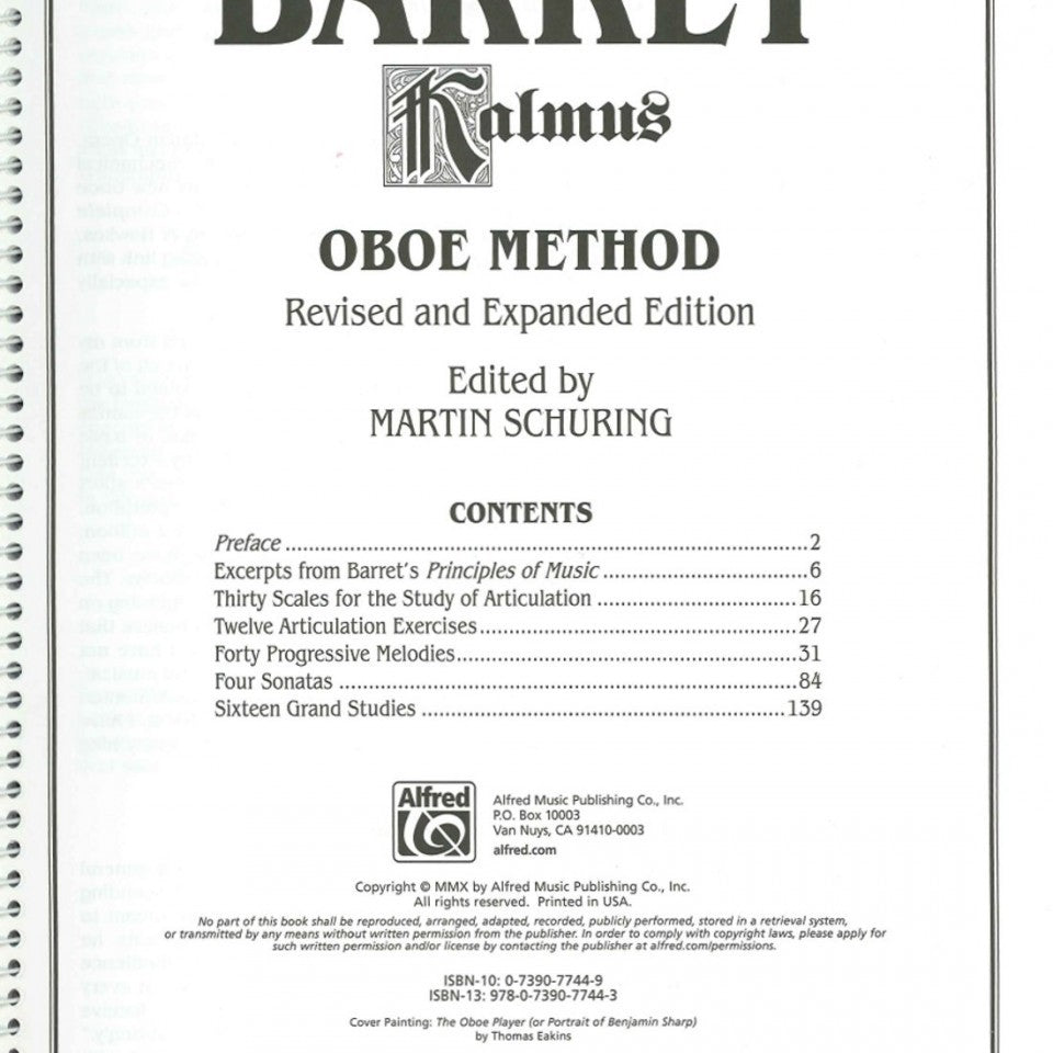 Barret: Oboe Method, ed. Martin Schuring