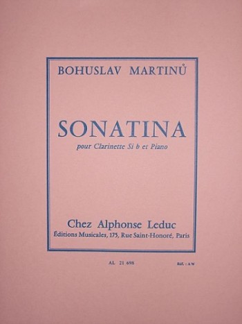 somewhere Tablet Intolerable Martinu Sonatina for Clarinet and Piano - Midwest Musical Imports