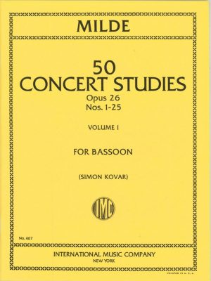 Milde: 50 Concert Studies, Op. 26. Vol. 1: Nos. 1-25.  International Edition