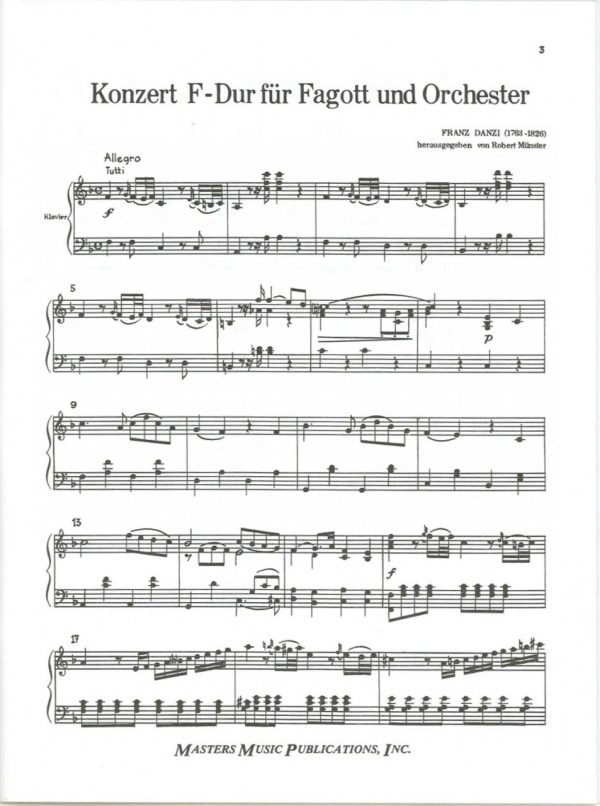 Danzi: Concerto in F for Bassoon and Piano