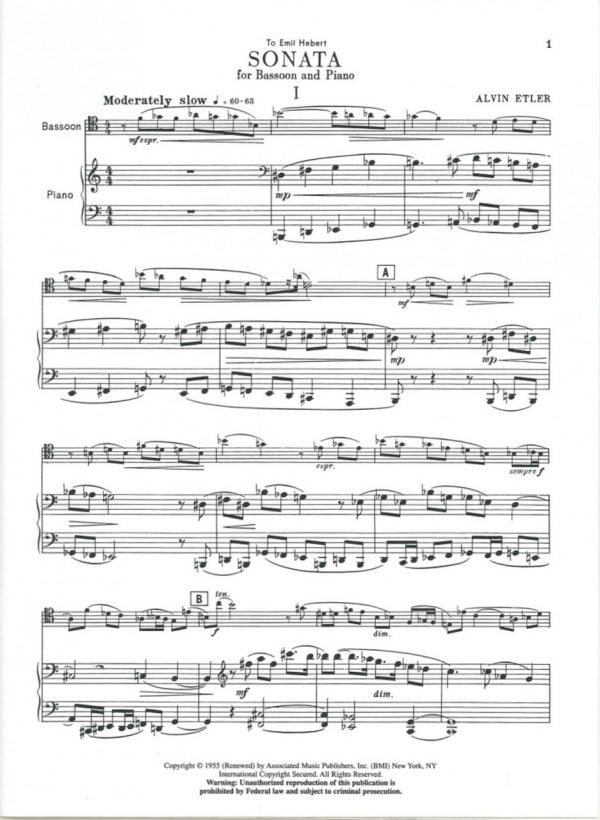Etler: Bassoon Sonata