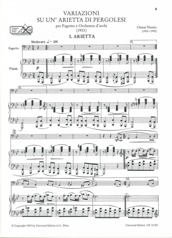 Nussio: Variations on an Arietta by Pergolesi