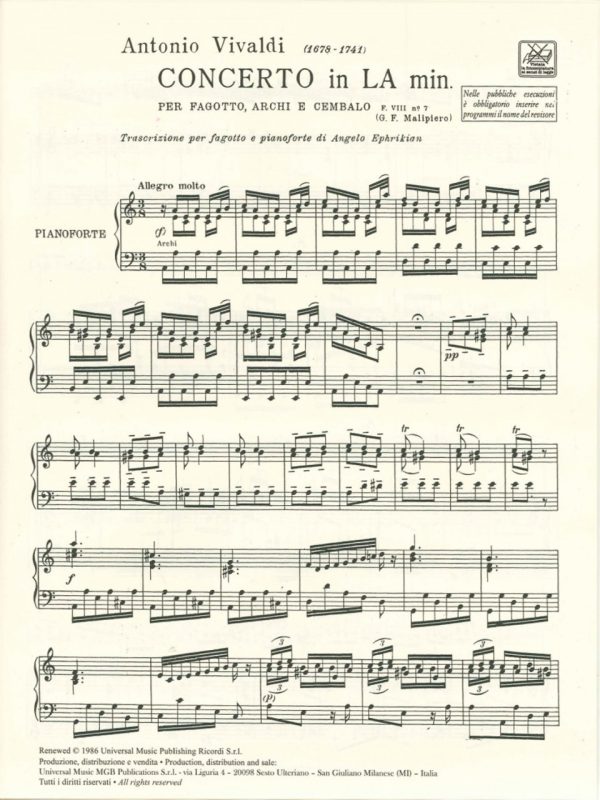 Vivaldi: Concerto in A Minor, F VIII no. 7