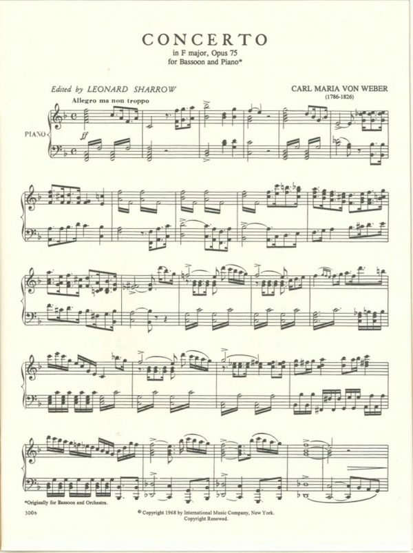 Weber: Concerto in F Major, Opus 75