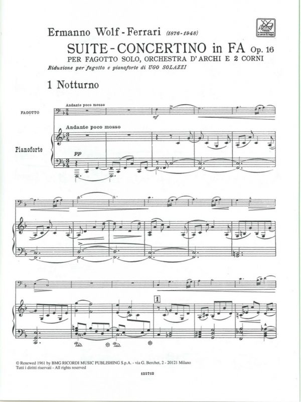 Wolf-Ferrari: Suite-Concertino in F, Op. 16