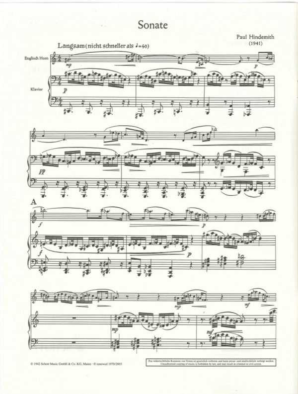 Hindemith: Sonata for English Horn