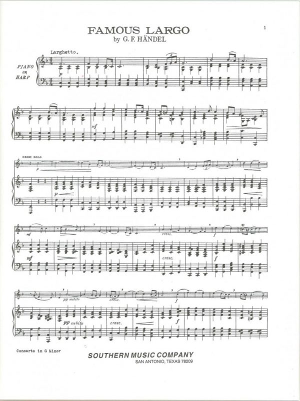 Handel: Concerto in g minor, 3 sonatas, Famous Largo