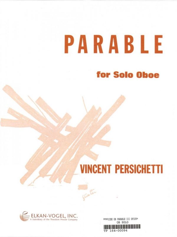 Persicheti: Parable For Solo Oboe
