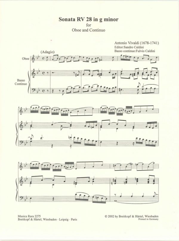 Vivaldi: Oboe Sonata in G Minor, RV28