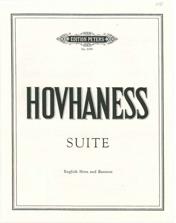Hovhaness: Suite for English horn and bassoon