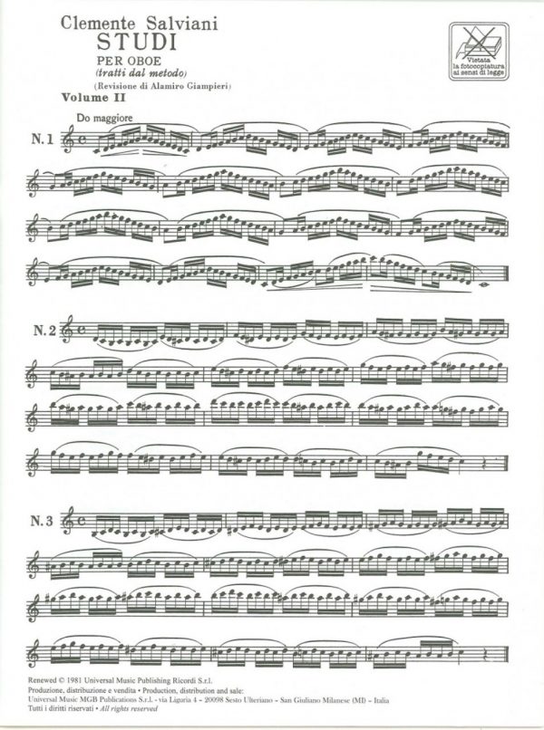 Salviani: Oboe Etudes, Vol. 2