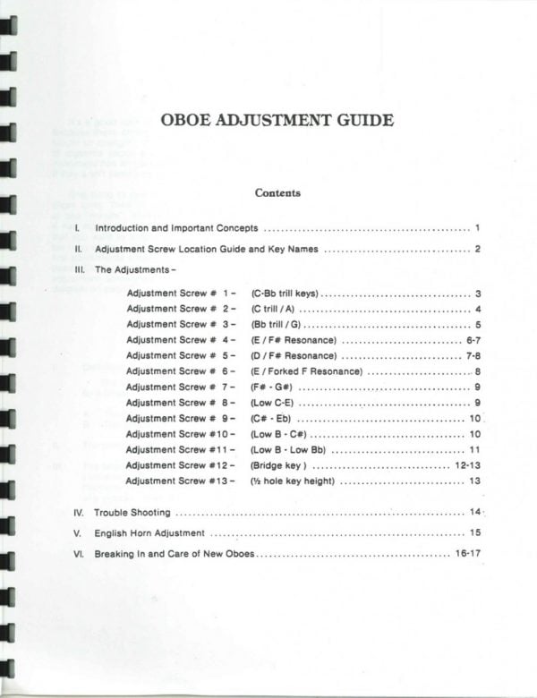 McFarland: Oboe Adjustment Guide