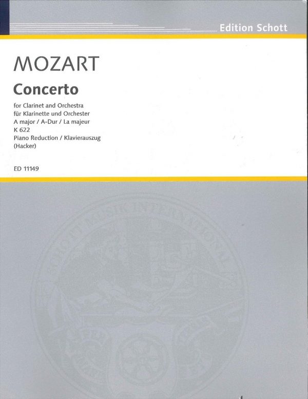 Mozart Clarinet Concerto in A, Schott Ed.