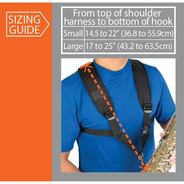 Protec Saxophone Harness - Deluxe Padded, Metal Snap, Size Smaller