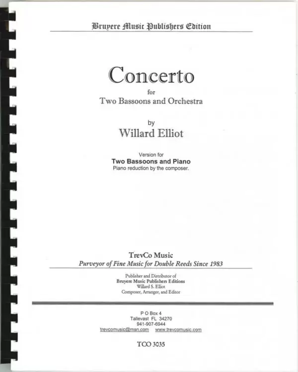 Concerto for 2 Bassoons and Piano by Willard Elliot