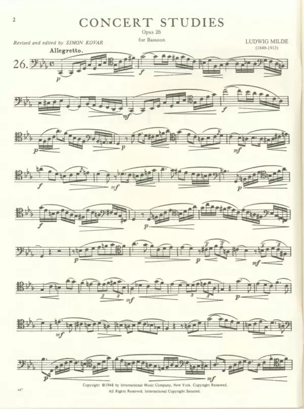 Milde: 50 Concert Studies, Op. 26. Vol. 2: Nos. 26-50. International Edition