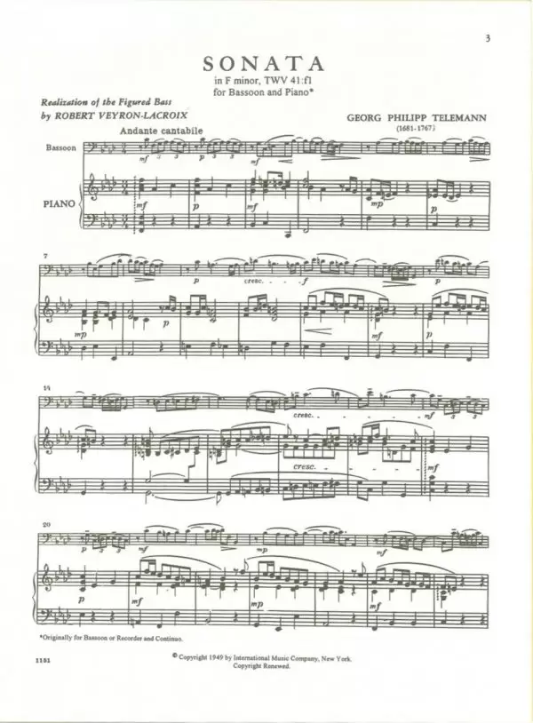 Telemann: Sonata in F Minor, TWV 41:f1