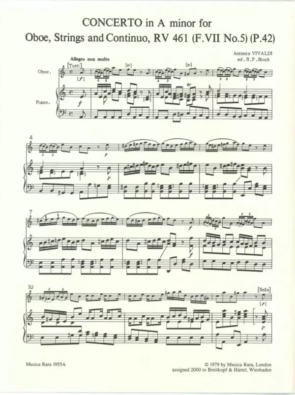 Vivaldi: Oboe Concerto in A Minor, RV461